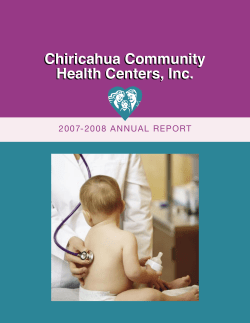 2007-2008 Annual Report - Chiricahua Community Health Centers