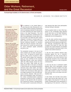 Older Workers, Retirement, and the Great Recession