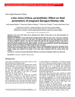 Lime Juice (Citrus aurantifolia): Effect on fetal parameters of