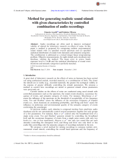 Method for generating realistic sound stimuli with - FCEIA