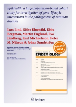 EpiHealth: a large population-based cohort study for investigation of