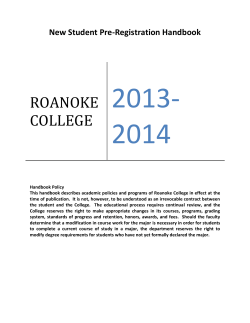 New Student Pre-Registration Handbook