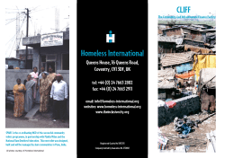 Homeless International CLIFF