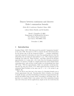 Dances between continuous and discrete: Euler`s summation formula