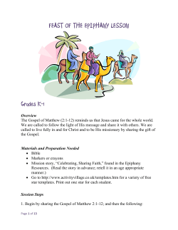 feast of the epiphany lesson - The Pontifical Mission Societies