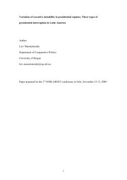 1 Variation of executive instability in presidential regimes: Three