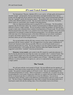 IPA and French Sounds