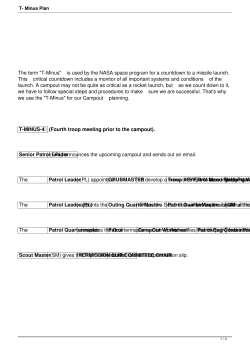 T- Minus Plan - Troop 419 Tigard