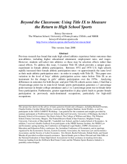 Beyond the Classroom: Using Title IX to Measure the Return to High
