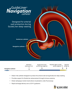 Designed for arterial wall protection during GuideLiner deep