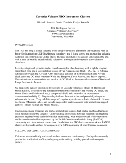 Cascades Volcano PBO Instrument Clusters