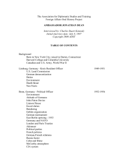 Dean, Jonathan - Association for Diplomatic Studies and Training