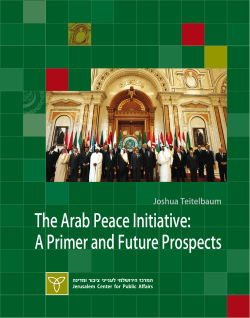 The Arab Peace Initiative - Jerusalem Center For Public Affairs