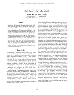 Self-Censorship on Facebook - Association for the Advancement of