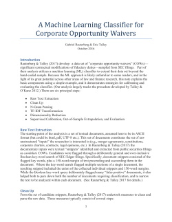 A Machine Learning Classifier for Corporate Opportunity Waivers