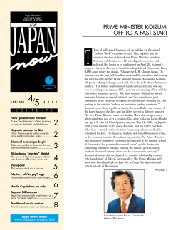 PRIME MINISTER KOIZUMI OFF TO A FAST START