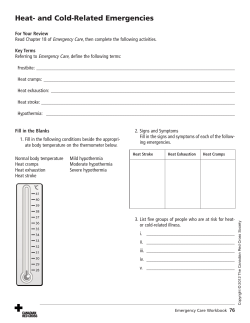 Heat- and Cold-Related Emergencies