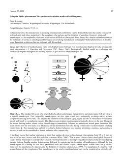 Number 55, 2008 13 Using the `Buller phenomenon` in experimental