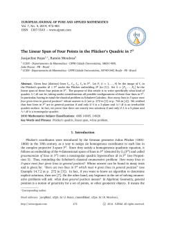 The Linear Span of Four Points in the Pl&uuml;cker`s Quadric in 5