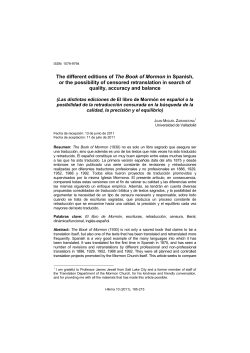 The different editions of The Book of Mormon in Spanish, or