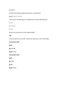 Question 1 Consider the following table (primary key is underlined