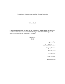 Communicable Disease in the American Literary Imagination Kelly L