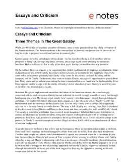 Essays and Criticism