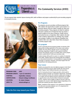 Pre-Community Services (A103)