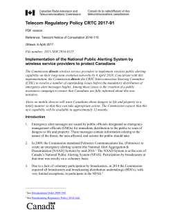 Implementation of the National Public Alerting System by wireless