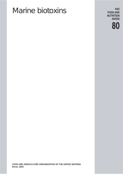 Marine biotoxins - Food and Agriculture Organization of the United