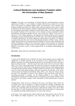 Cultural Relativism and Academic Freedom within