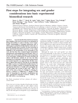 First steps for integrating sex and gender considerations into basic