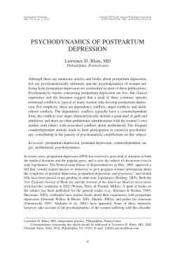 psychodynamics of postpartum depression