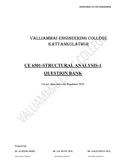 CE6501-Structural Analysis-I - Valliammai Engineering College
