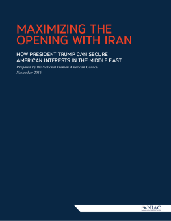maximizing the Opening with iran - National Iranian American Council