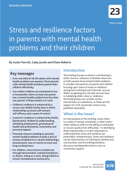 Stress and resilience factors in parents with mental health