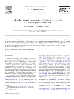 Cultural influences on consumer satisfaction with impulse and