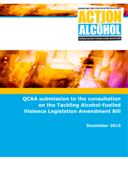 QCAA submission to the consultation on the Tackling Alcohol