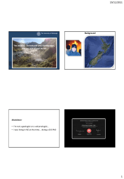 Christchurch (NZ) Earthquakes 2010/11 and the role of GIS
