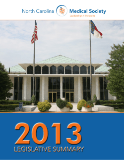 legislative summary - North Carolina Medical Society
