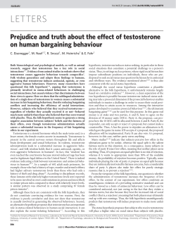 Prejudice and truth about the effect of testosterone on human
