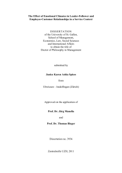 The Effect of Emotional Climates in Leader