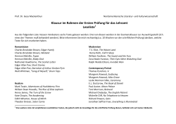 Klausur im Rahmen der Ersten Pr&uuml;fung f&uuml;r das Lehramt Leseliste
