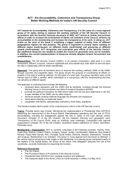 ACT - the Accountability, Coherence and Transparency Group Better