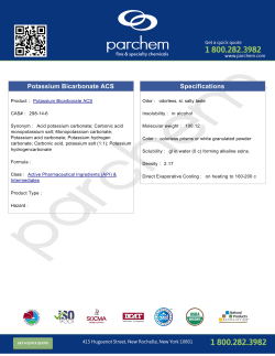 Potassium Bicarbonate ACS Specifications