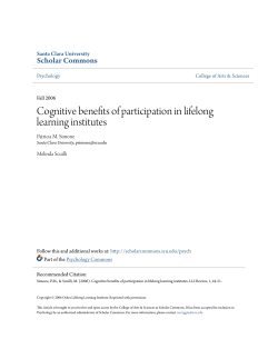 Cognitive benefits of participation in lifelong learning institutes