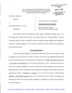 Eramo v. Rolling Stone, LLC - The Virginia Defamation Law Blog