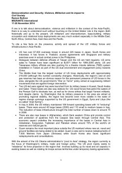 1 Democratization and Security, Violence, Militarism and its impact