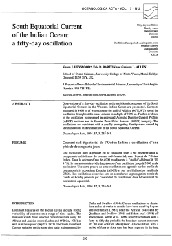 South Equatorial Current of the Indian Ocean : a fifty-day