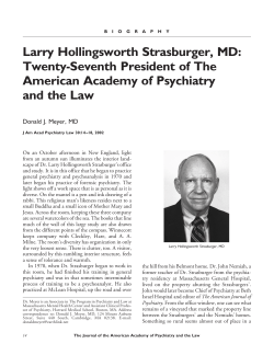 Larry Hollingsworth Strasburger, MD: Twenty